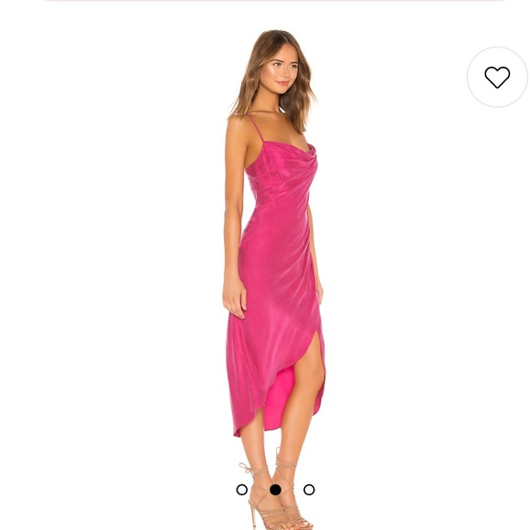 New Lovers and Friends Noah Wrap Dress in Hot Pink size XXS - Picture 2 of 5